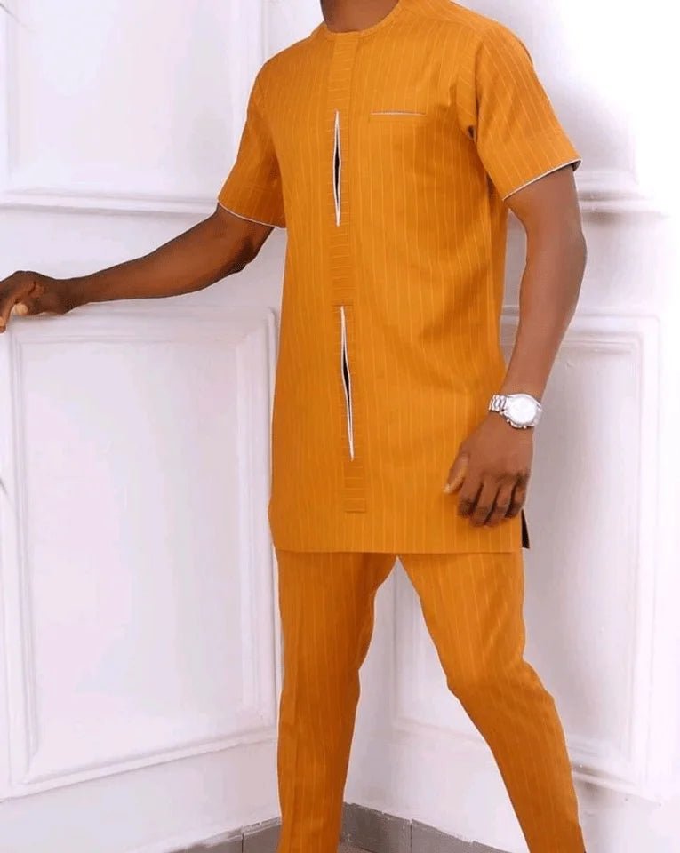 Yellow stripes African wear - Bob Adams Omec Online Smart Shop